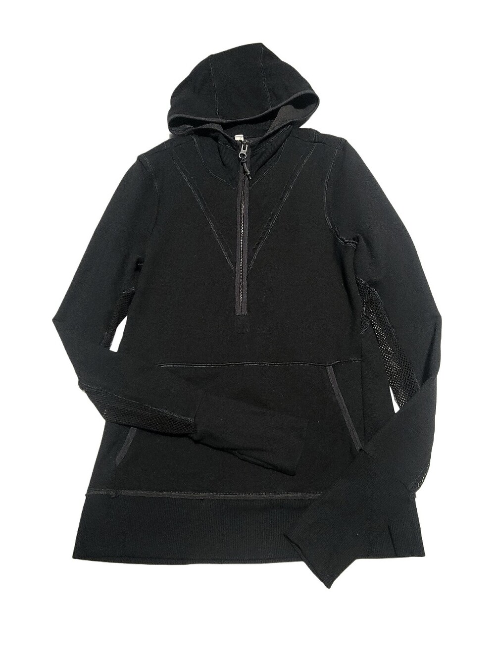 Free People Movement Markle Black Half-Zip Athleisure Hooded Pullover Size M